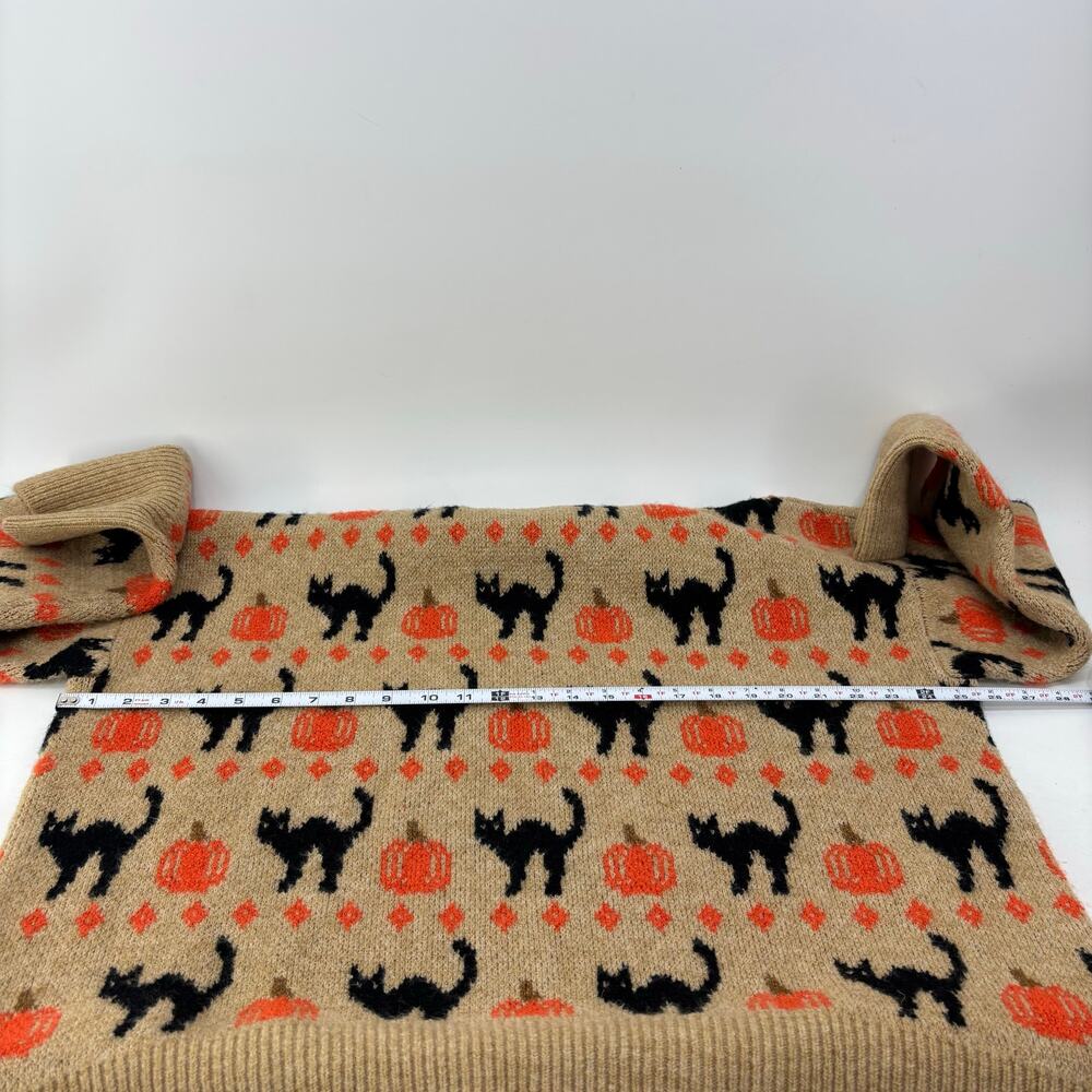 Vince Camuto Size Large Womens Sweater Black Cat Pumpkin Halloween Crewneck Fall - Picture 6 of 16